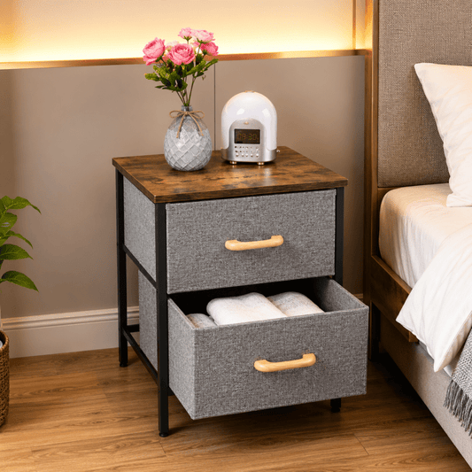 2 Drawer Steel Frame Fabric Storage Organizer - Homazing