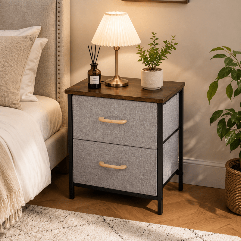2 Drawer Steel Frame Fabric Storage Organizer - Homazing
