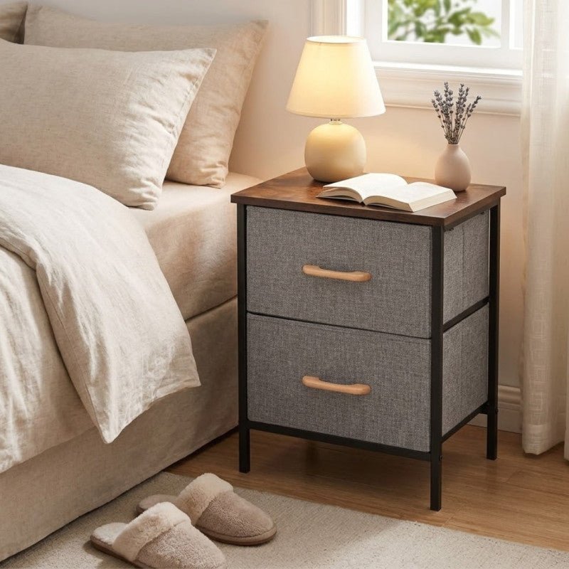 2 Drawer Steel Frame Fabric Storage Organizer - Homazing
