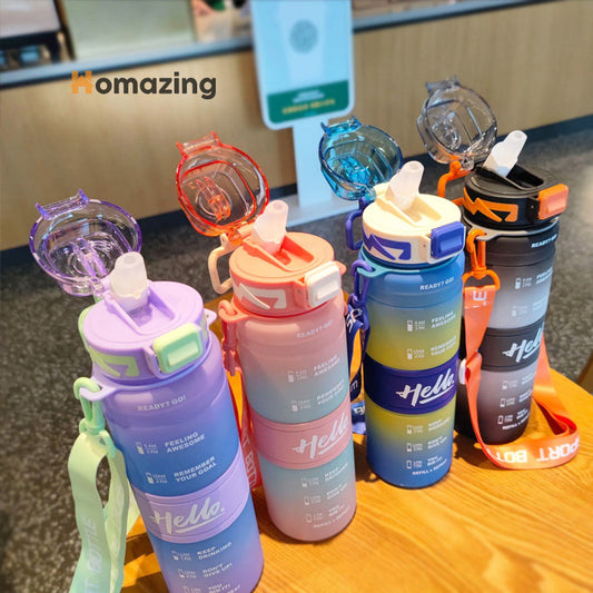 Colorful Sport Water Bottle With Straw