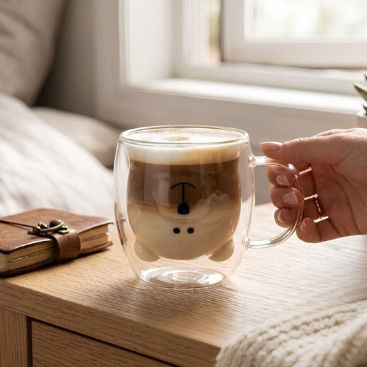 300ml Bear Shape Double Layer Glass Mug - Homazing