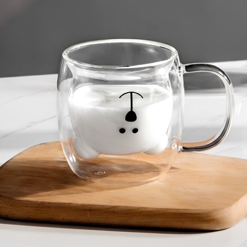 300ml Bear Shape Double Layer Glass Mug - Homazing