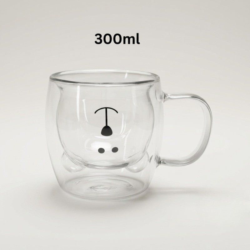 300ml Bear Shape Double Layer Glass Mug - Homazing