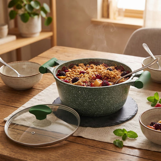 Prestige Aluminium Granite Casserole with Glass Lid 34cm