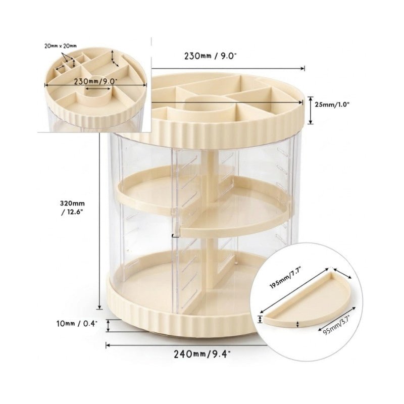 360° Large Rotating Makeup Organizer - Homazing