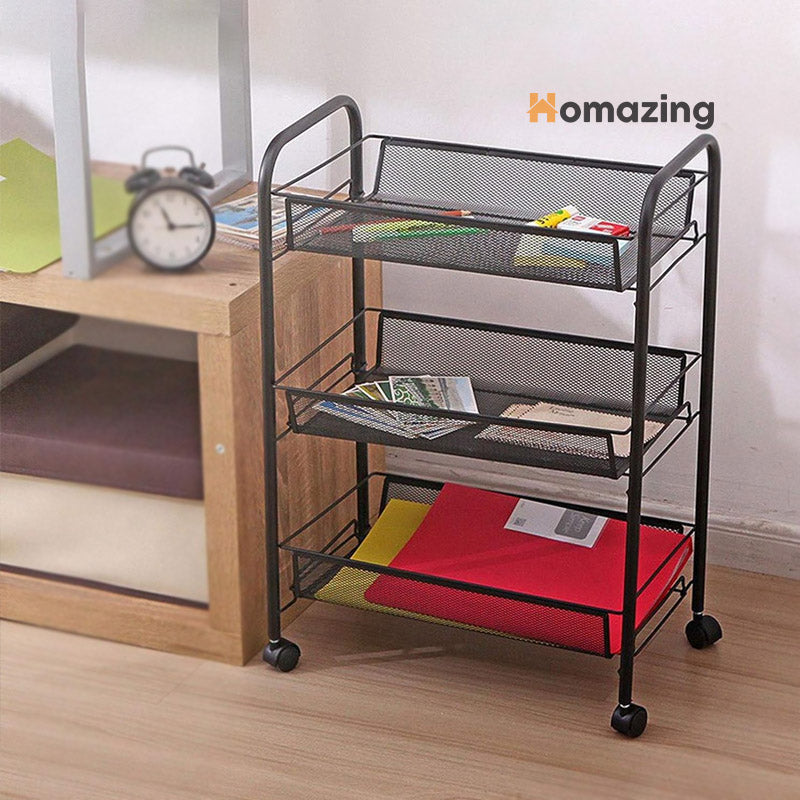 3 Tier Trolley Storage Rack – Homazing