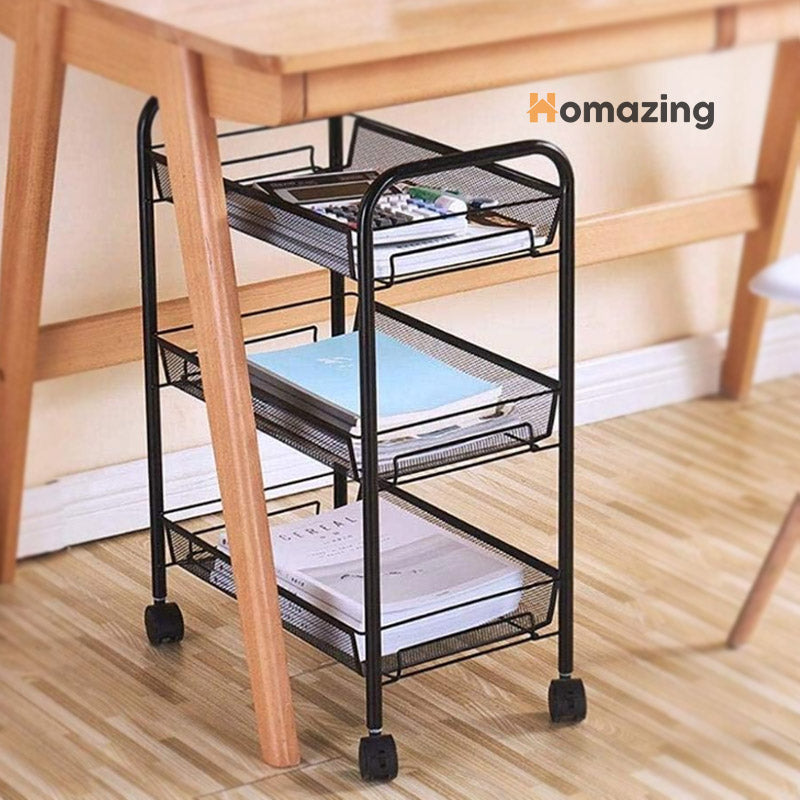 3 Tier Trolley Storage Rack – Homazing