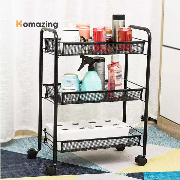 3 Tier Trolley Storage Rack – Homazing