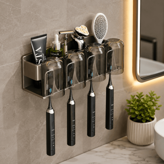 4 in 1 Toothbrush Holder & Tumbler Set Multifunctional Bathroom Organizer - Homazing