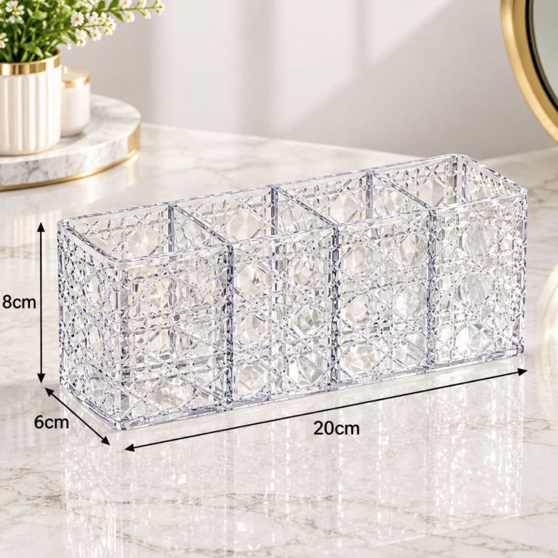4 Partition Makeup Brush Holder - Homazing