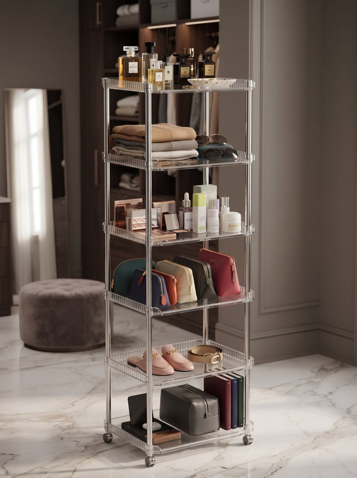 5 Tiers Vertical Transparent Shoe Rack Organizers - Homazing