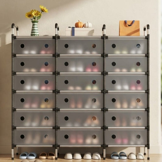 6 Layer Triple Row Shoe Rack - Homazing