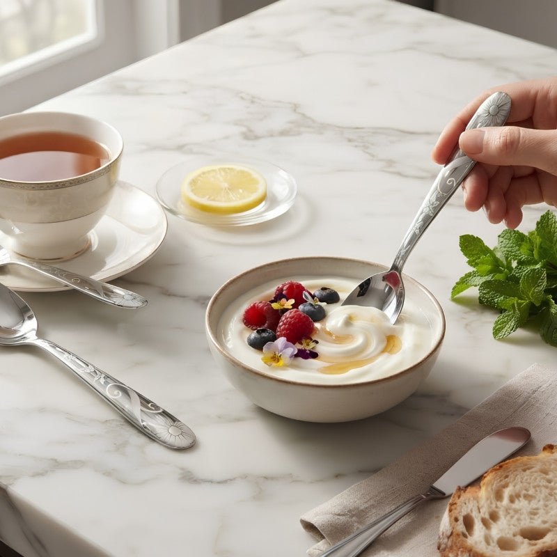 6 Piece Premium Stainless Steel Dessert Spoon Set - Homazing