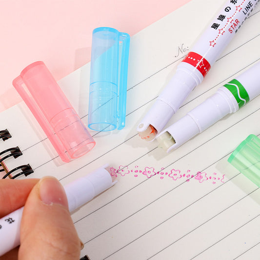 Line Pattern Contour Marker Pen 6 Colors