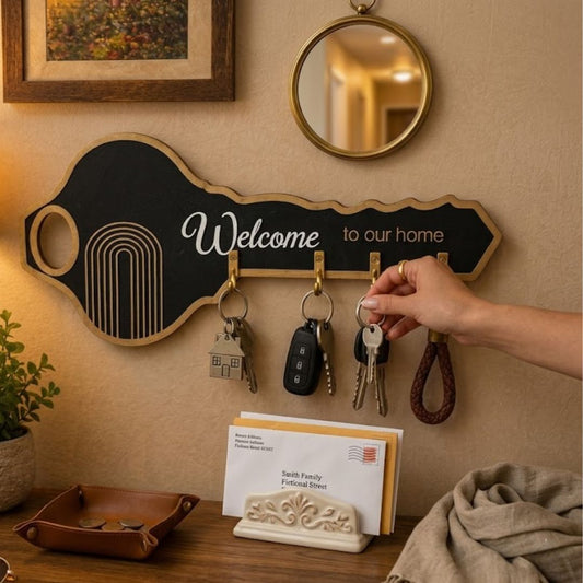 Wooden Key Hanging Wall Mounted Key Holder
