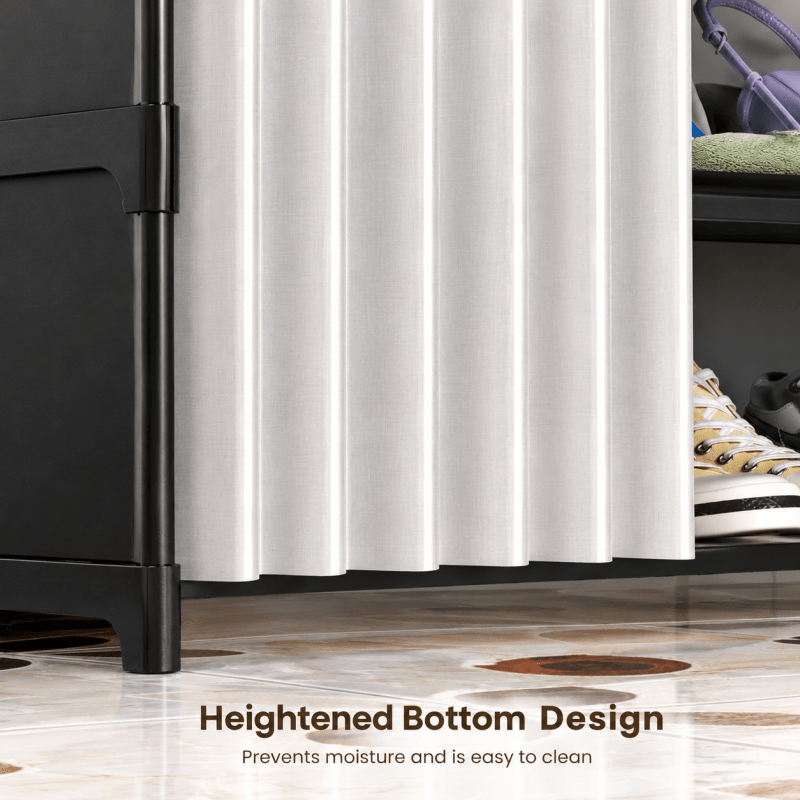 7 Layer Shoe Rack With Curtain - Homazing