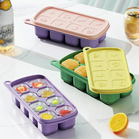 Silicone Ice Cube Mold Tray With Lid