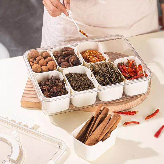 8 Divided Serving Tray With Lid And Handle