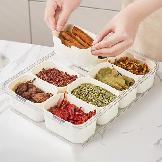 8 Divided Serving Tray With Lid And Handle