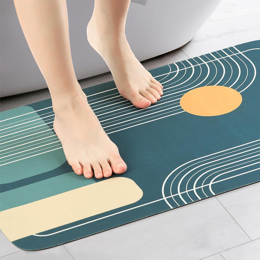 Floor Bath Mat Absorbent Non-Slip Modern Design