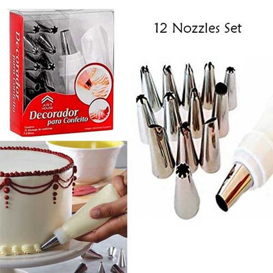 Cake Decorating With Nozzles Set 6 Pcs