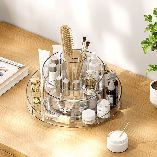 Transparent Rotating Cosmetic Storage Organizer