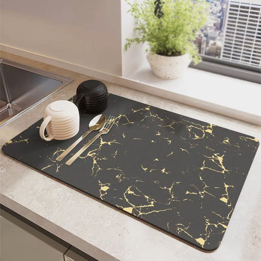 Anti-Slip Dish Drying/Dining Table Mat-Water Absorbent-(Design-G)