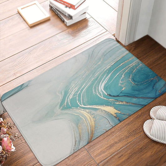 Foam Bath Mat Absorbent Non-Slip Marble Design
