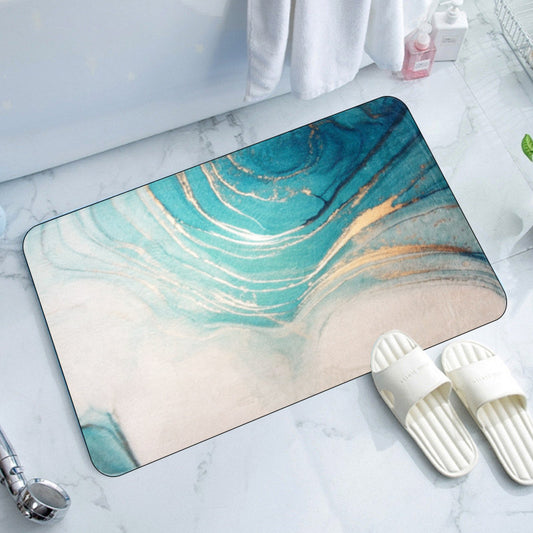 Foam Bath Mat Absorbent Non-Slip Marble Design