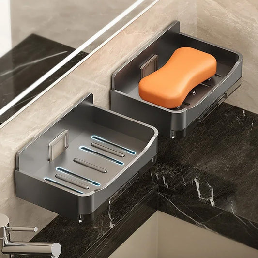 Wall Mounted Soap Holder With Drain Tray