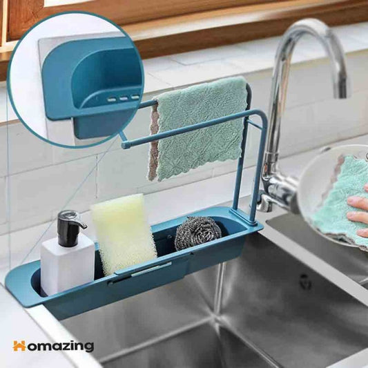 Expandable Sink Shelf Soap Drain Rack