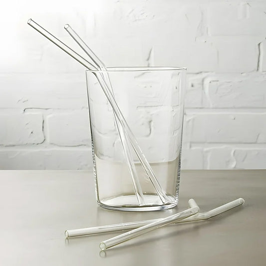 5 PCs Drinking Glass Straws With Brush