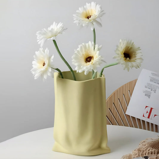 Hand Pinched Texture Paper Bag Vase