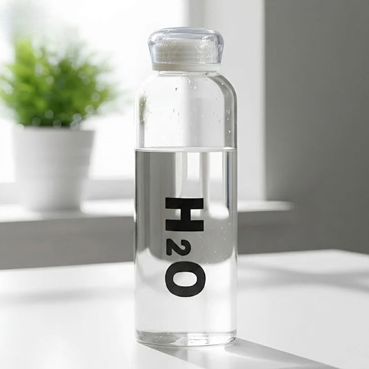 Borosilicate Glass Water Bottle H2O Style Leakproof Bottle