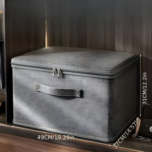 Foldable Linen Storage Box With Double Zipper