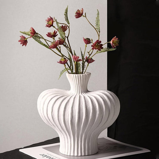 Lantern Fruit Flower Vase-White