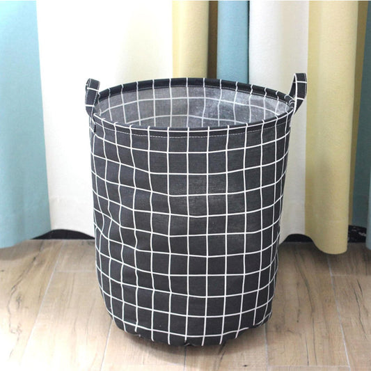 Folding Fabric Laundry Basket-black