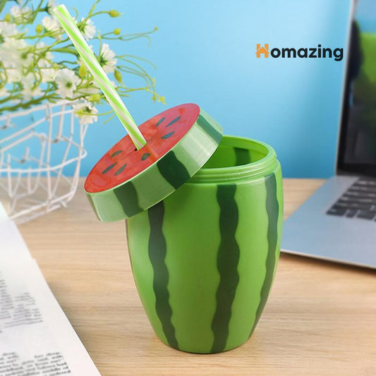 Watermelon Drinking Cup With Straw