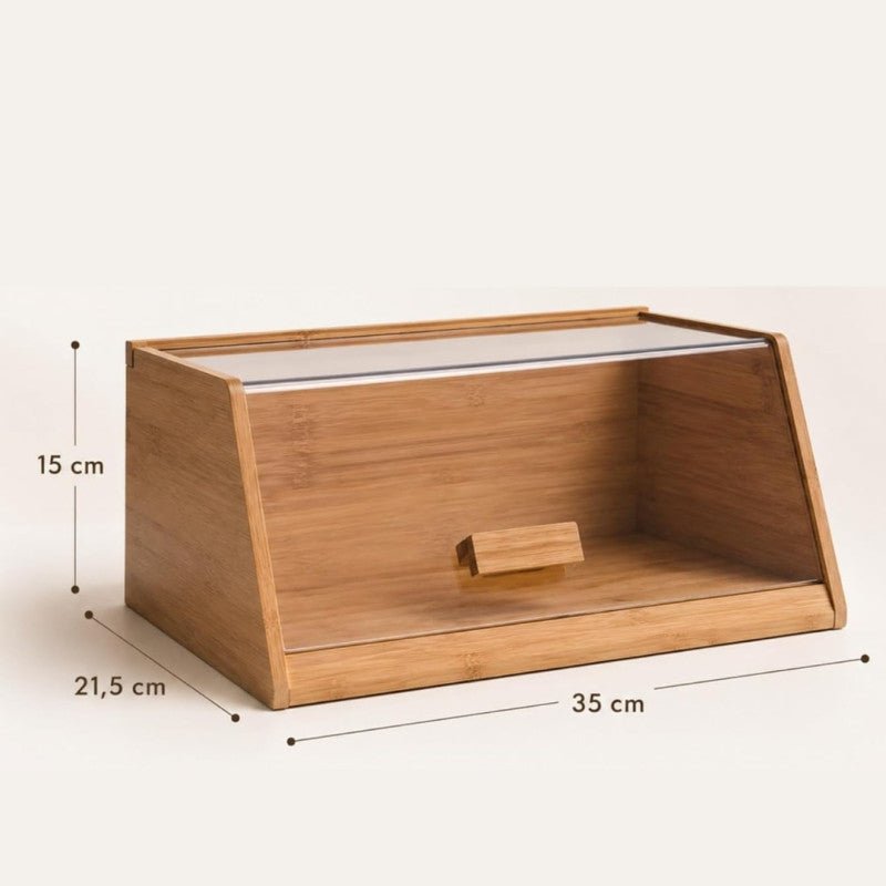 Bamboo Bread Box with Acrylic Lid - Homazing