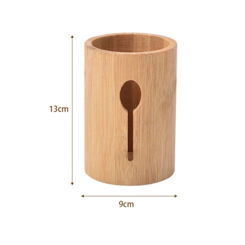 Bamboo Kitchen Cutlery Holder Caddy - Homazing