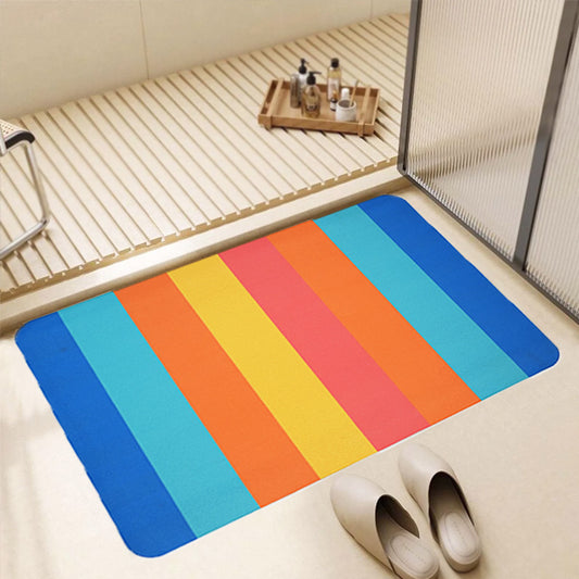 Floor Bath Mat Absorbent Non-Slip Rainbow Design