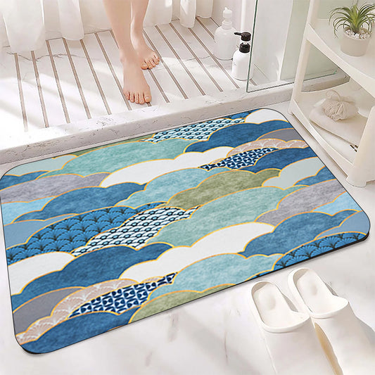 Floor Bath Mat Absorbent Non-Slip Cloud Design