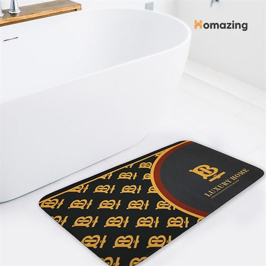Printed Bath Mat Water Absorbent Non-Slip-D