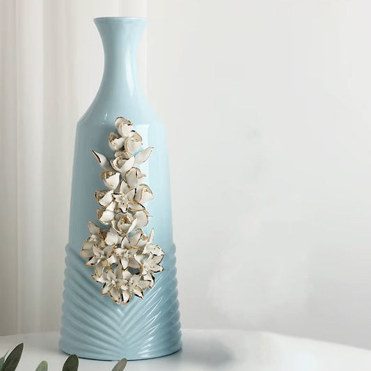 Blue Dress Ceramic Flower Vase