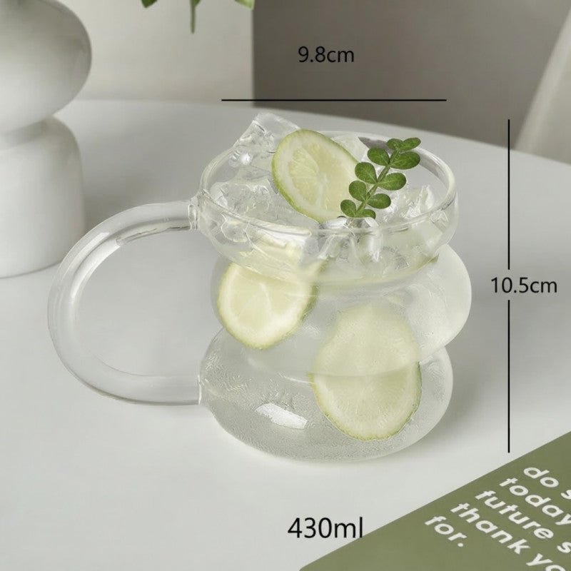 Borosilicate Glass Irregular Cup With Handle 430ml - Homazing
