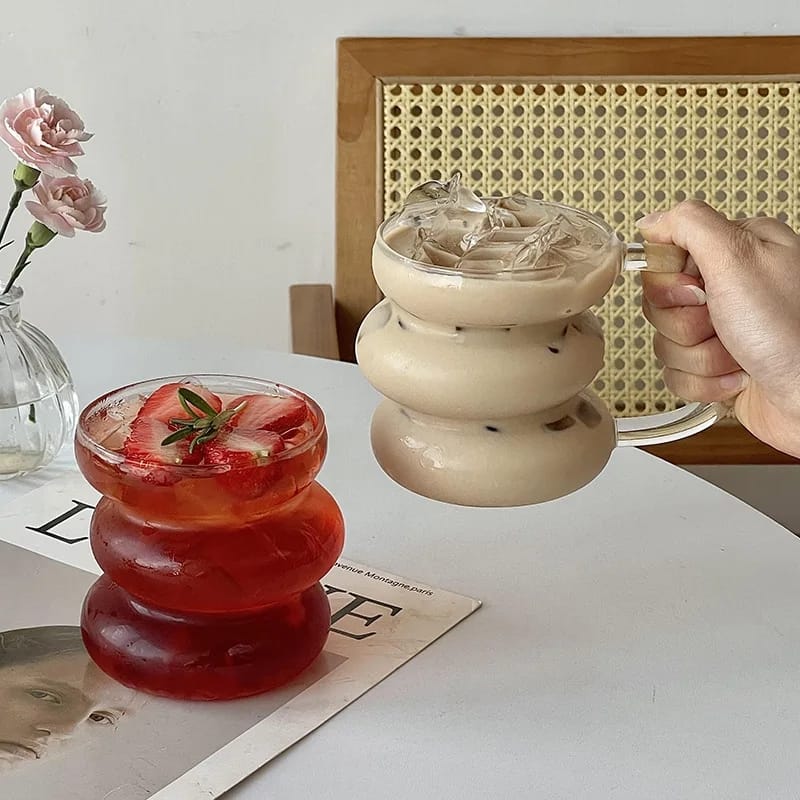 Borosilicate Glass Irregular Cup With Handle 430ml - Homazing