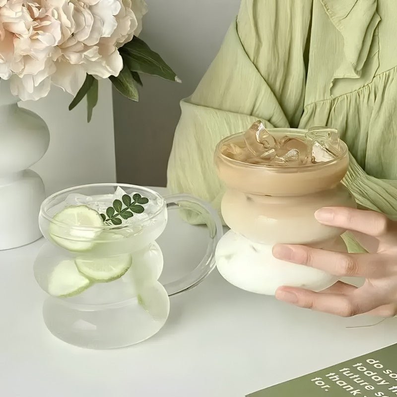 Borosilicate Glass Irregular Cup With Handle 430ml - Homazing