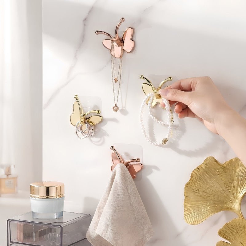 Butterfly Adhesive Wall Hooks for Home Decor Pack Of 2 - Homazing