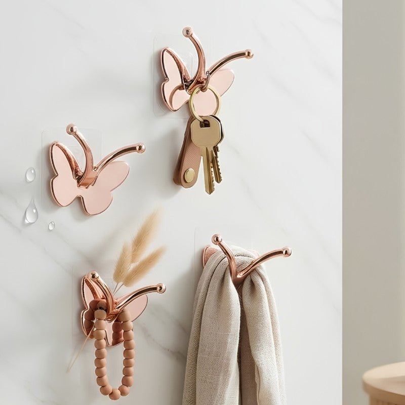 Butterfly Adhesive Wall Hooks for Home Decor Pack Of 2 - Homazing