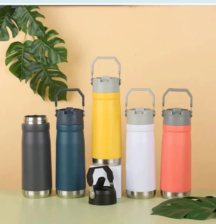 Classic Series Stainless Steel Straw Cup Portable Insulated Tumbler with Carry Handle - Homazing